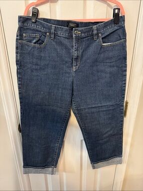 Talbots Dark Blue Cropped Denim Capris